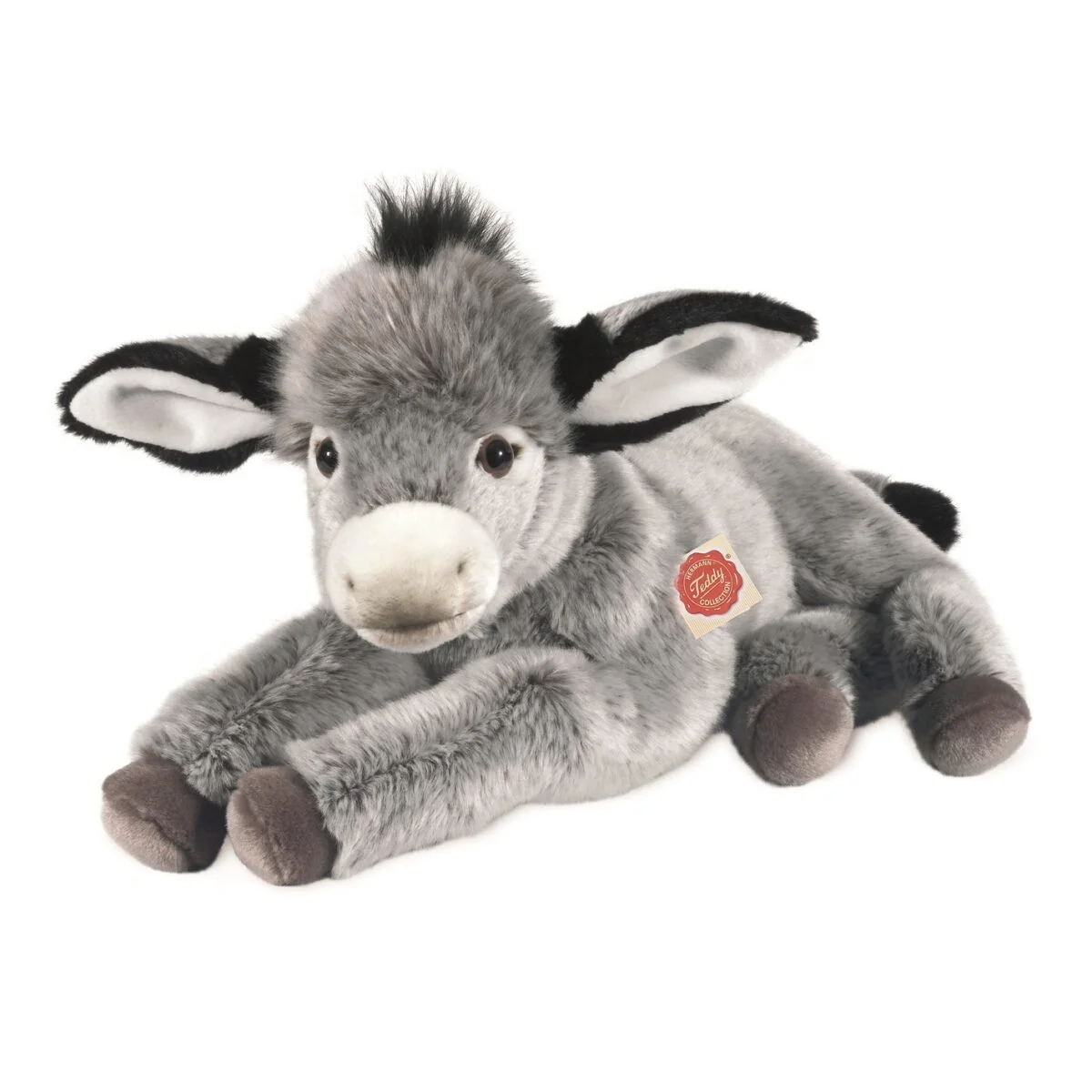 Hermann 90249 Donkey Laying Large Grey Cuddly Plush Soft Toy