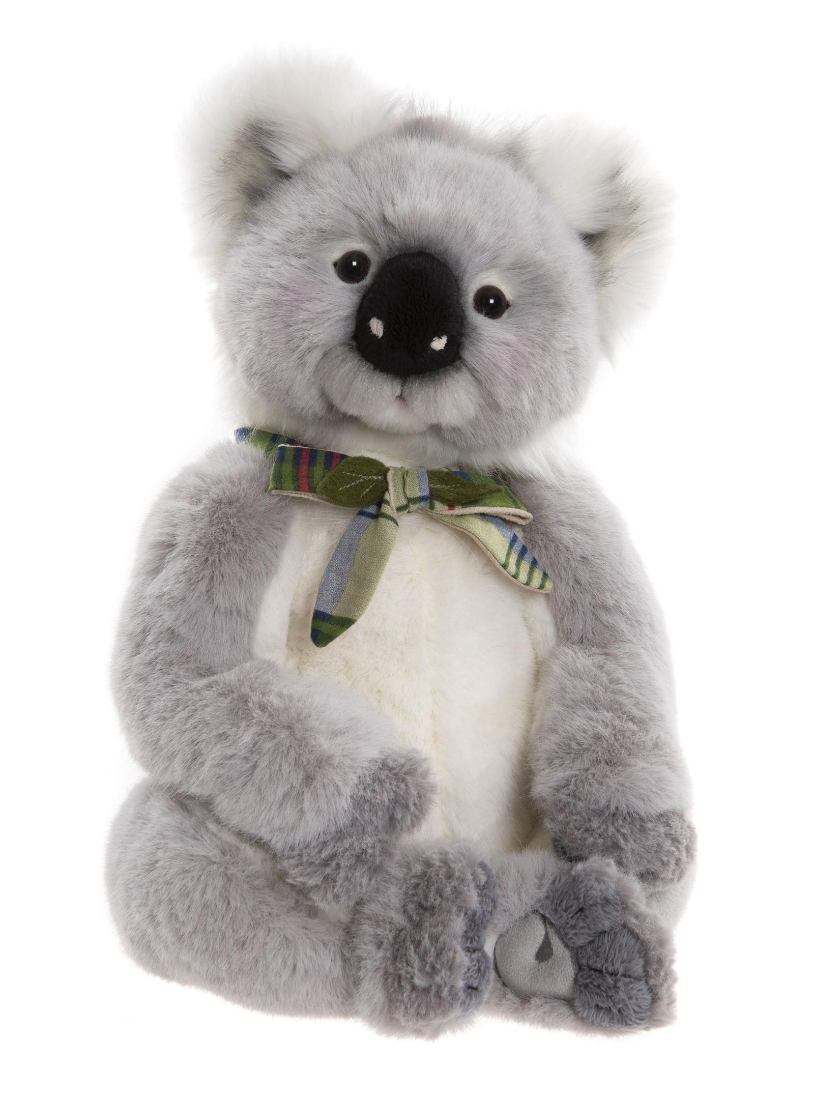 Charlie Bears Dale Koala Plush Jointed Teddy Bear with Fabric Ribbon Bow