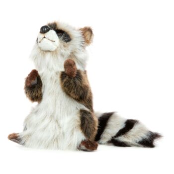 Hansa 7552 Raccoon Hand Puppet with Striped Tail Realistic Plush Soft Toy product image