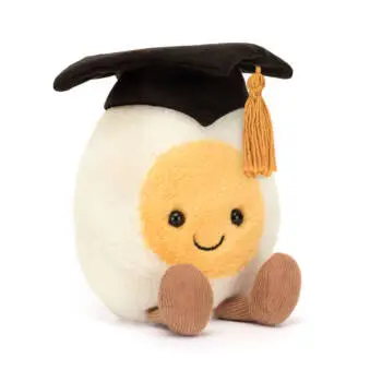 Jellycat A6BEGR Amuseables Boiled Egg Graduation Plush Soft Toy