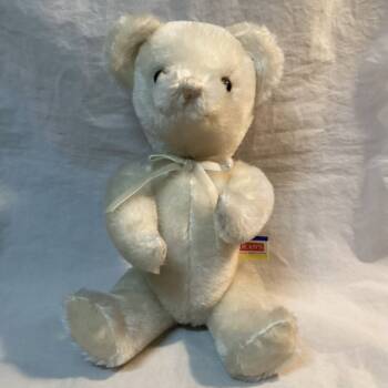 Deans Rag Book Co Cream Jointed Mohair Bear With Ribbon Bow product image