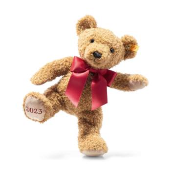 Steiff 113901 Cosy Year Bear “2023” Sitting Brown Plush Soft Toy Red Ribbon product image
