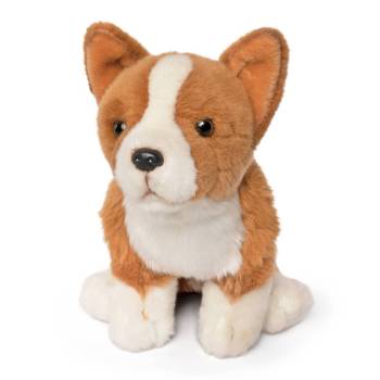 Living Nature AN640 Corgi Brown and White Sitting Dog Plush Toy product image